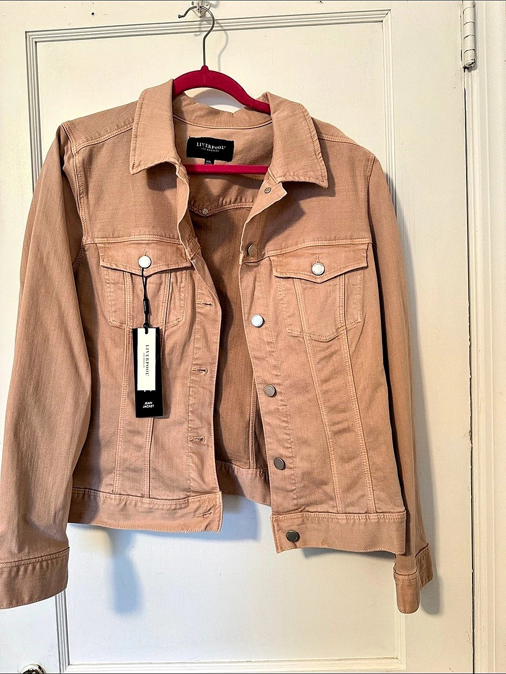 Liverpool Jean Jacket Denim in blush pink XXL NWT